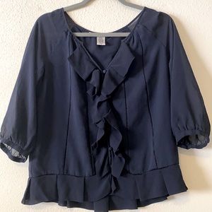 Diane Von Furstenberg Navy Blouse